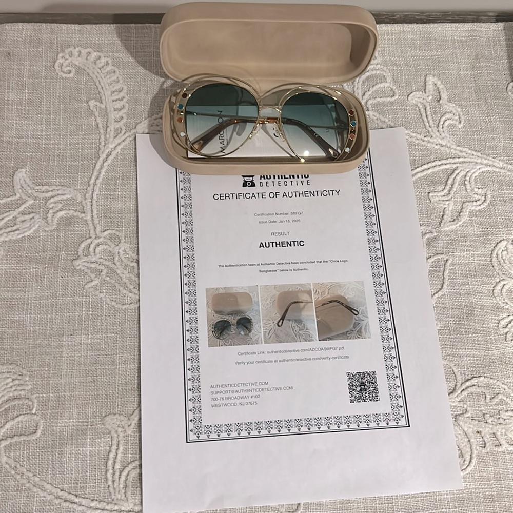 Chloe Authentic NWOT CE169S Sunglasses with Multicolor Accents,Tan Case & COA - Picture 11 of 11